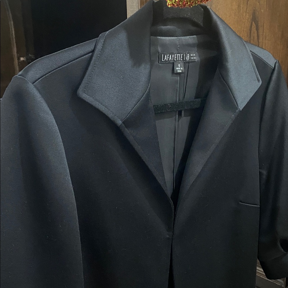 Lafayette 148 New York Black Short-Sleeve Tailored Jacket